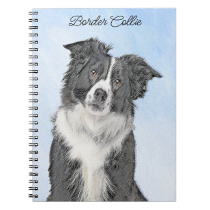 Caderno Espiral Border Collie Painting - Cute Original Dog Art