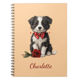 Caderno Espiral Border Collie Personalizado com Nome Personalizado