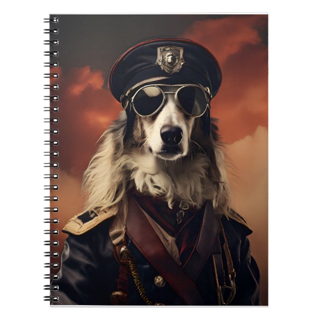 Caderno Espiral Borzoi WWI Vintage Aviator (Frente)