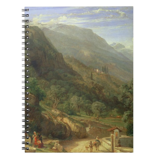 Caderno Espiral Bosques verde-oliva em Varenna, lago Como, Italia, (Frente)