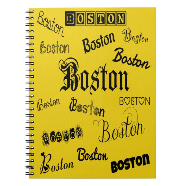 Caderno Espiral Boston Black Fonts (Frente)
