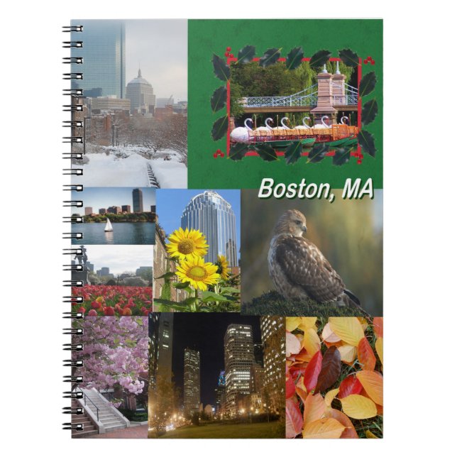 Caderno Espiral Boston, Massachusetts Photo Collage (Frente)