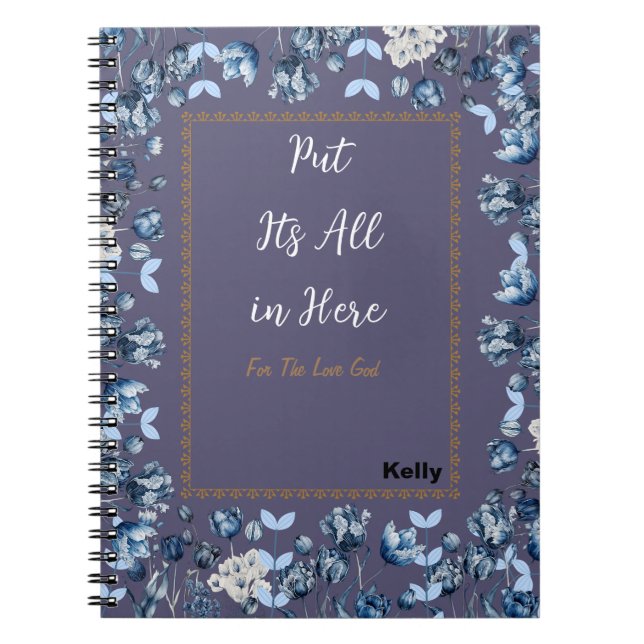 Caderno Espiral Botânica Roxa (Frente)