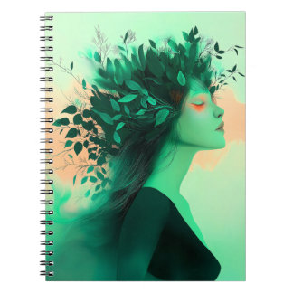 Caderno Espiral Botanical Emerald Woman Notebook