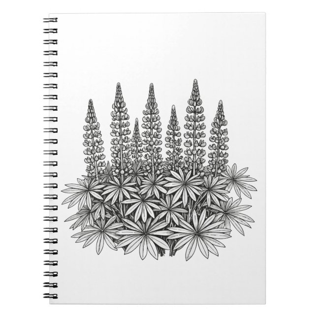 Caderno Espiral Botanical Lupine Flower Spiral Notebook (Frente)