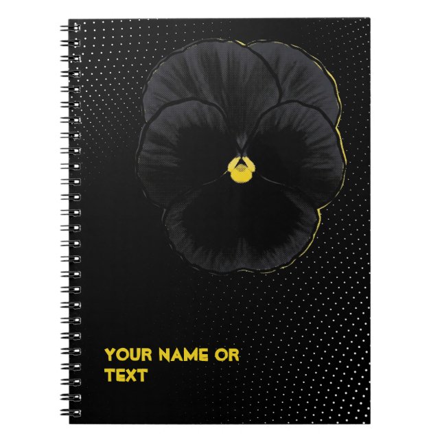 Caderno Espiral Botanical Velvet: The 'Sorbet Black Delight' Viola (Frente)