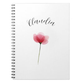 Caderno Espiral Botânico Floral Tendência Mínima Aquarela Fofo