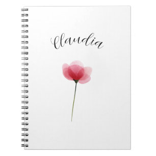 Caderno Espiral Botânico Floral Tendência Mínima Aquarela Fofo