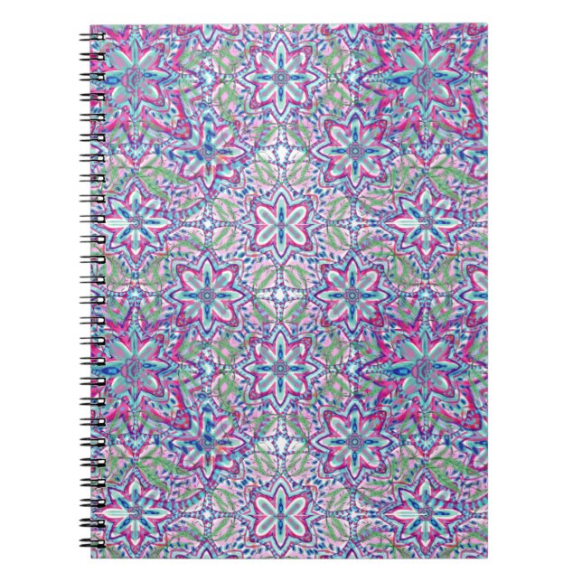 Caderno Espiral Botânico Kaleido Bloom (Frente)
