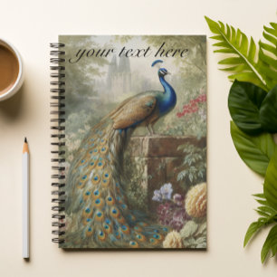 Caderno Espiral Botânico: pacock personalizável