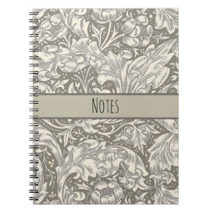 Caderno Espiral Botão de Solteiro damasco antigo William Morris