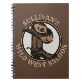 Caderno Espiral Botas de cowboy ocidentais e selvagens personaliza