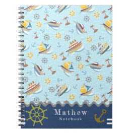 Caderno Espiral Botas Diversas Azuis