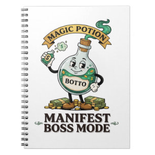 Caderno Espiral Botto Manifest Modo Chefe Cartoon Retro dos Anos 1