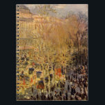 Caderno Espiral Boulevard des Capucines, por Claude Monet, Belas A<br><div class="desc">Boulevard des Capucines (1873) apresentada por Claude Monet é uma pintura vintage impressionism fine art cityscape em cores quentes no outono. O Boulevard des Capucines é um dos quatro "grands boulevards" em Paris, uma cadeia de boulevards que circulam a leste-oeste que inclui também o Boulevard de la Madeleine, o Boulevard...</div>