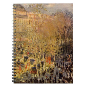 Caderno Espiral Boulevard des Capucines, por Claude Monet, Belas A