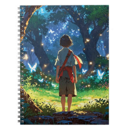 Caderno Espiral Boy in magical forest