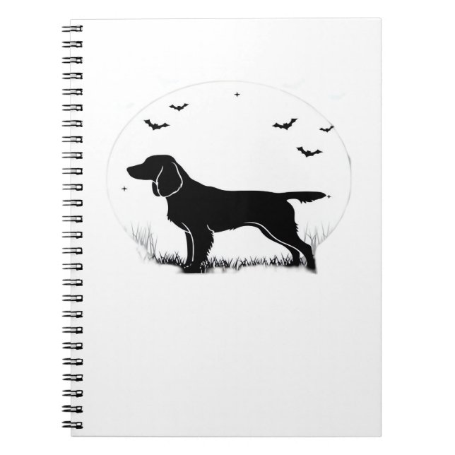 Caderno Espiral Boykin Spaniel Dog - Halloween Moon Silhouette Cla (Frente)