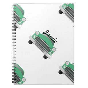 Caderno Espiral Boys Room Classic Car Oferece Doces Verdes