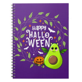 Caderno Espiral Branca de abacate de Halloween