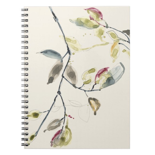 Caderno Espiral Branch de Folhas de Aquarelas (Frente)