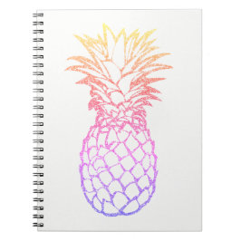 Caderno espiral branco do abacaxi feminino do