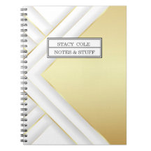 Branco Elegante e Nome Dourado Personalizado