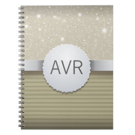 Caderno Espiral Branco Elegante Metálico Moderno Dourado