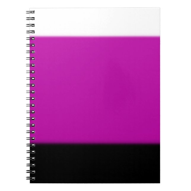Caderno Espiral Branco, rosa e preto (Frente)