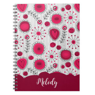 Caderno Espiral Brancos brancos, brancos, brancos, flores nome flo
