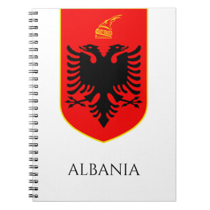Caderno Espiral Brasão de Armas Albanês Patrimônio Nacional Arte