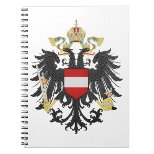 Caderno Espiral brasão de armas da Áustria-Hungria bandeira