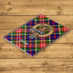 Caderno Espiral Brasão do Clã Christie sobre Tartan