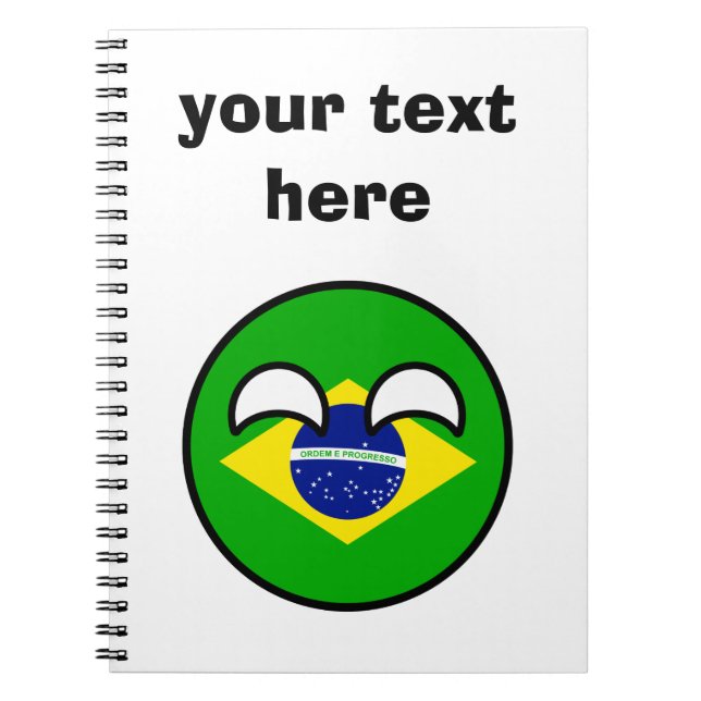 Caderno Espiral Brasil Geeky de tensão engraçado Countryball (Frente)
