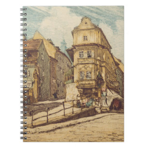 Caderno Espiral Bratislava por Richard Lux Século Gravura Colorida