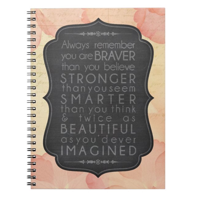 Caderno Espiral Bravo, forte, esperto e bonito (Frente)