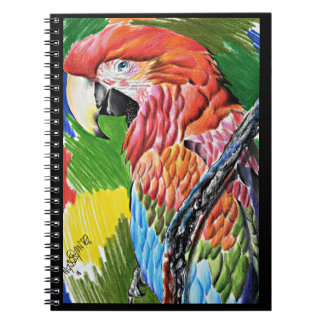 Caderno Espiral Brazilian Scarlat Macaw - Hand Drawn Wildlife Art