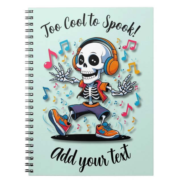 Caderno Espiral Breaking Skeleton Vibes - Notebook Halloween (Frente)