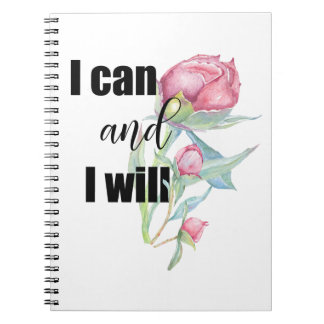 Caderno Espiral BREVE CITAÇÃO MOTIVACIONAL, eu posso e eu vou