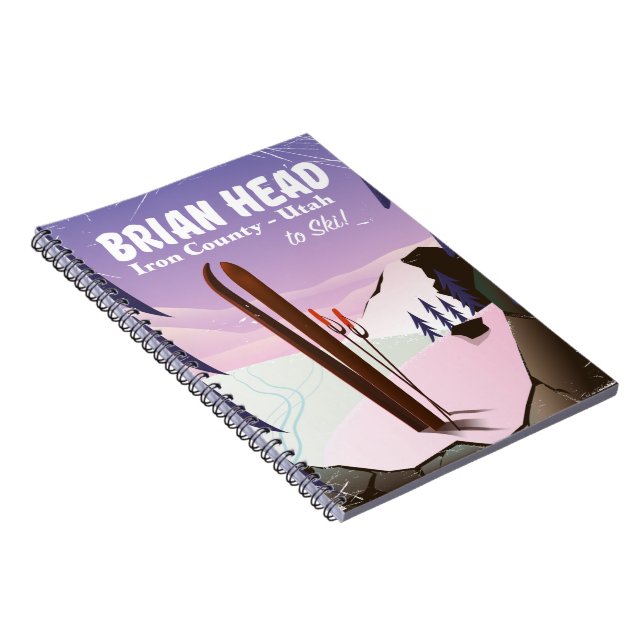 Caderno Espiral Brian Head, Condado de Ferro Utah, EUA Ski poster (Lado Direito)