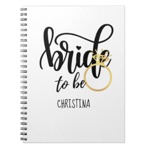 Caderno Espiral Bride to Be Wedding Bachelorette Bridal Shower