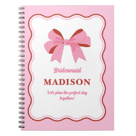 Caderno Espiral Bridesmaid Bachelorette Rosa