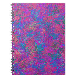 Caderno Espiral Bright Colorors Swirls Abstrato Art