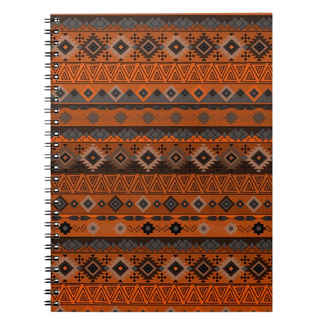 Caderno Espiral Bright ethnic striped pattern. (Frente)