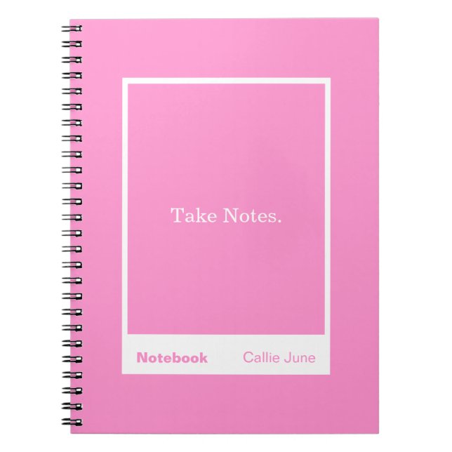 Caderno Espiral Bright Pink Block Quote Classic Notebook (Frente)