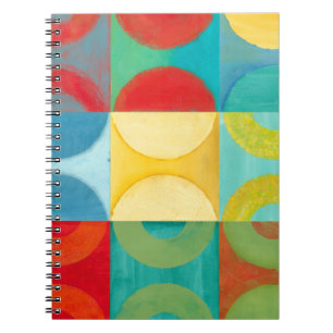 Caderno Espiral Bright Pop Art com Círculos e Quadrados