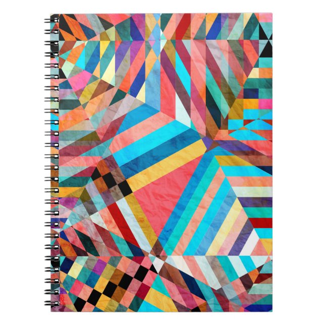 Caderno Espiral Bright Watercolor: Fundo da Fantasia Abstrato (Frente)