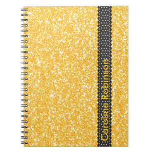 Caderno Espiral Brilhante Amarelo Brilhante - Folha Brilhante Pers
