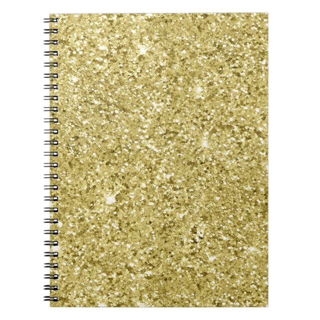 Caderno Espiral Brilhante Dourado (Frente)