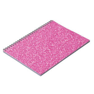Caderno Espiral Brilhante legal vibrante néon rosa quente